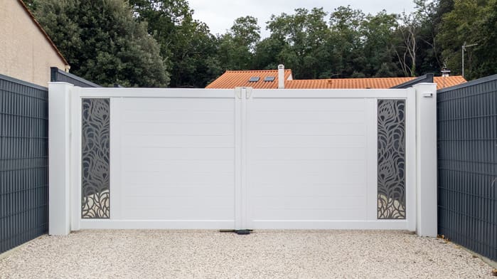 Aluminum white steel modern gate