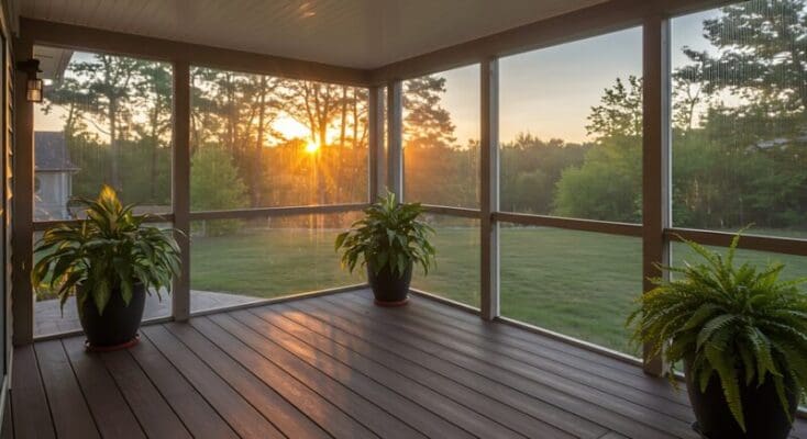 solar screen on a porch